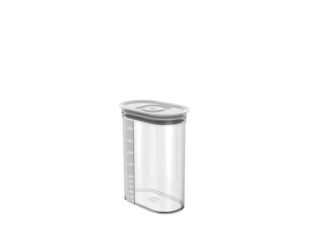 Biesse Storage Canister, Oval, Plastic, 1.55L - Clear White