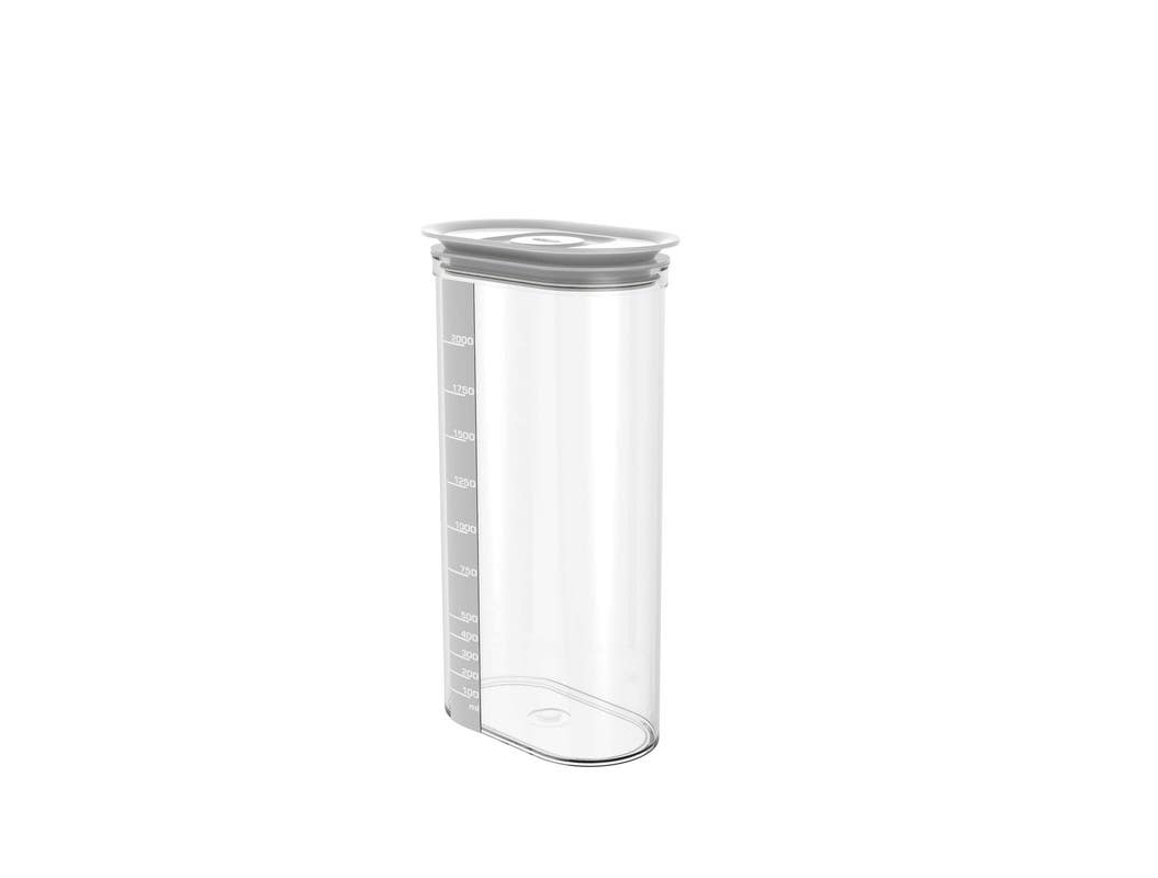 Biesse Storage Canister, Oval, Plastic, 2.25L - Clear White