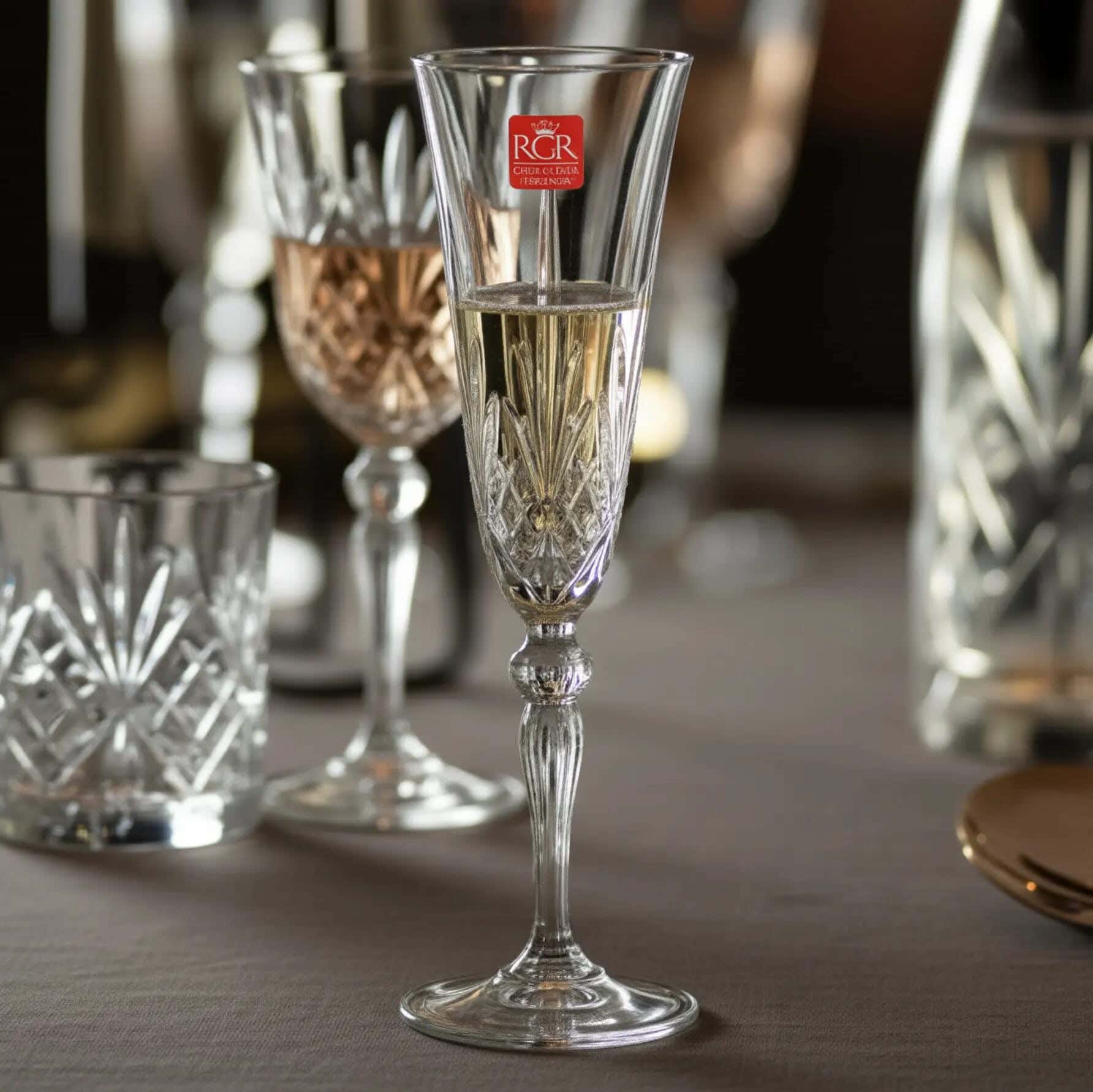 Melody Rcr Crystal Glass Set, 6 Pieces, 160Ml, Italian - Clear