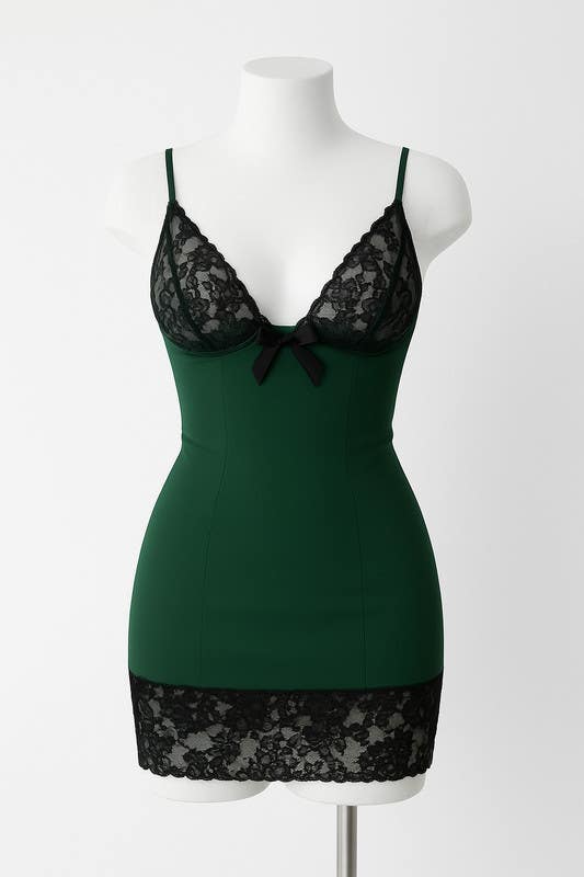 Hanadi Nightgown, One Size, Fabric - Green