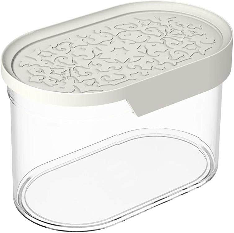Biesse Storage Box, Oval, Plastic, 0.75 L - Off White Clear