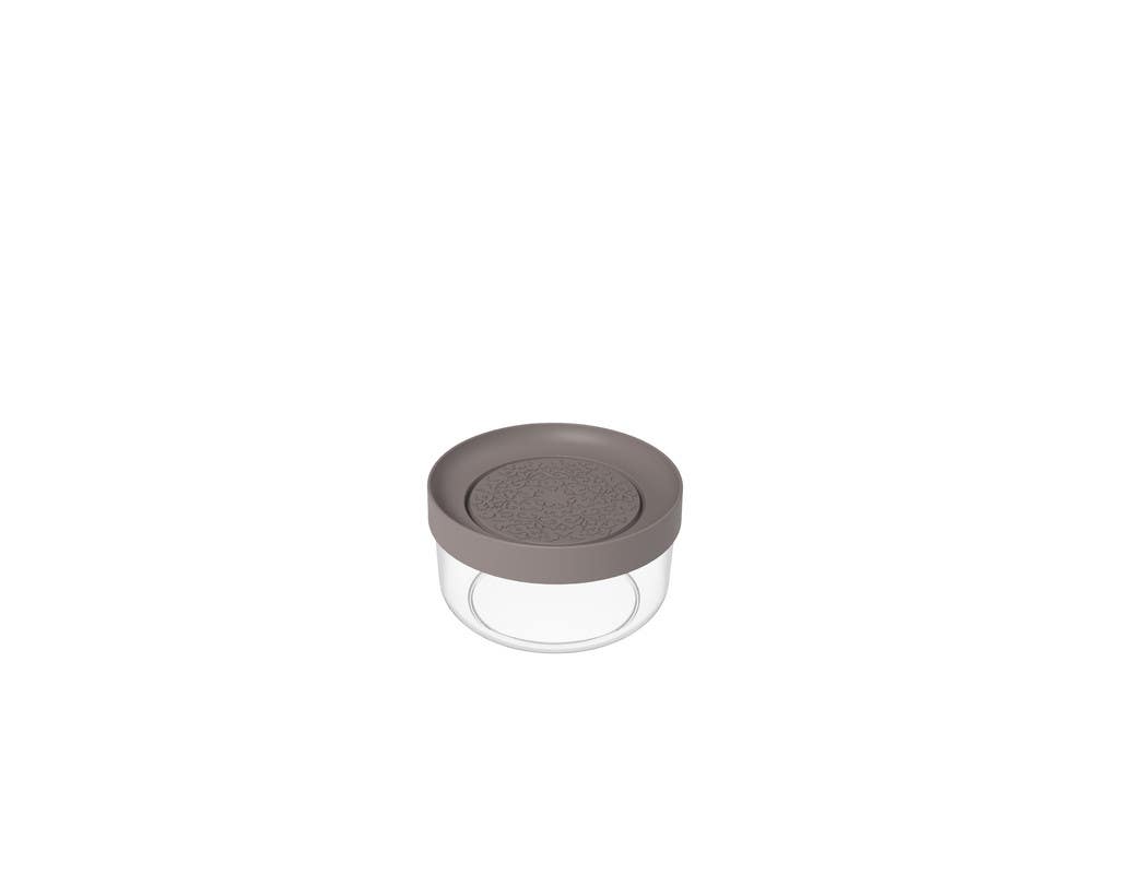 Biesse Storage Can, Round, Plastic, 0.6 L - Clear Brown