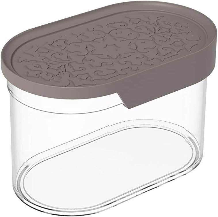 Biesse Storage Box, Oval, Plastic, 0.75 L - Clear Brown