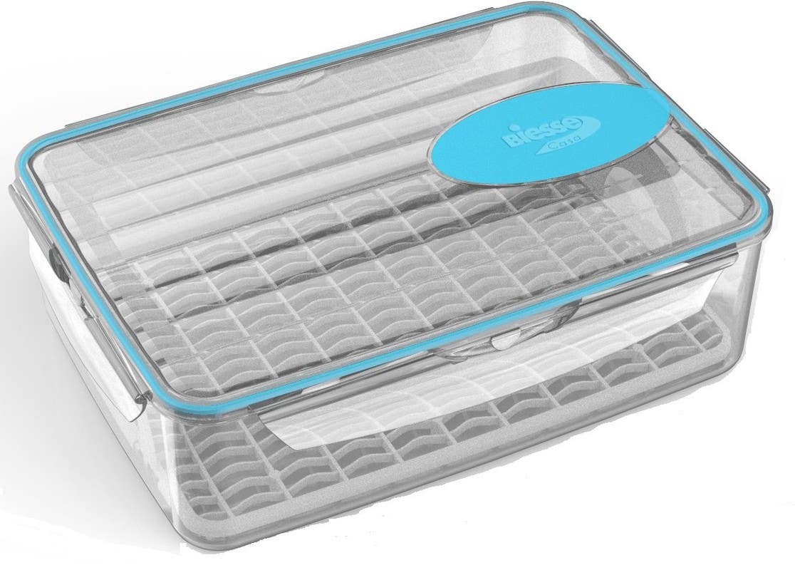 Biesse Food Container, Rectangle, Plastic, 4.5L - Clear Turquoise