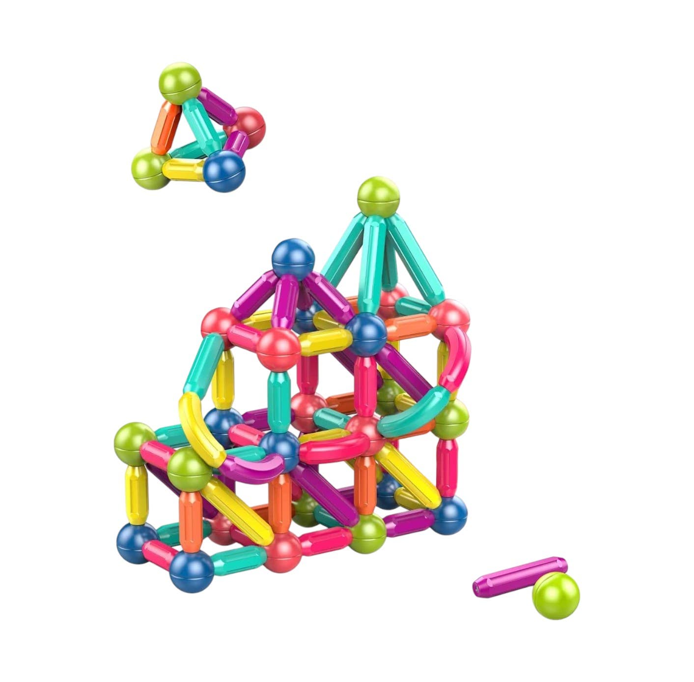 Ggerou Magnetic Balls & Rods Set, 42 Pieces - Multicolor