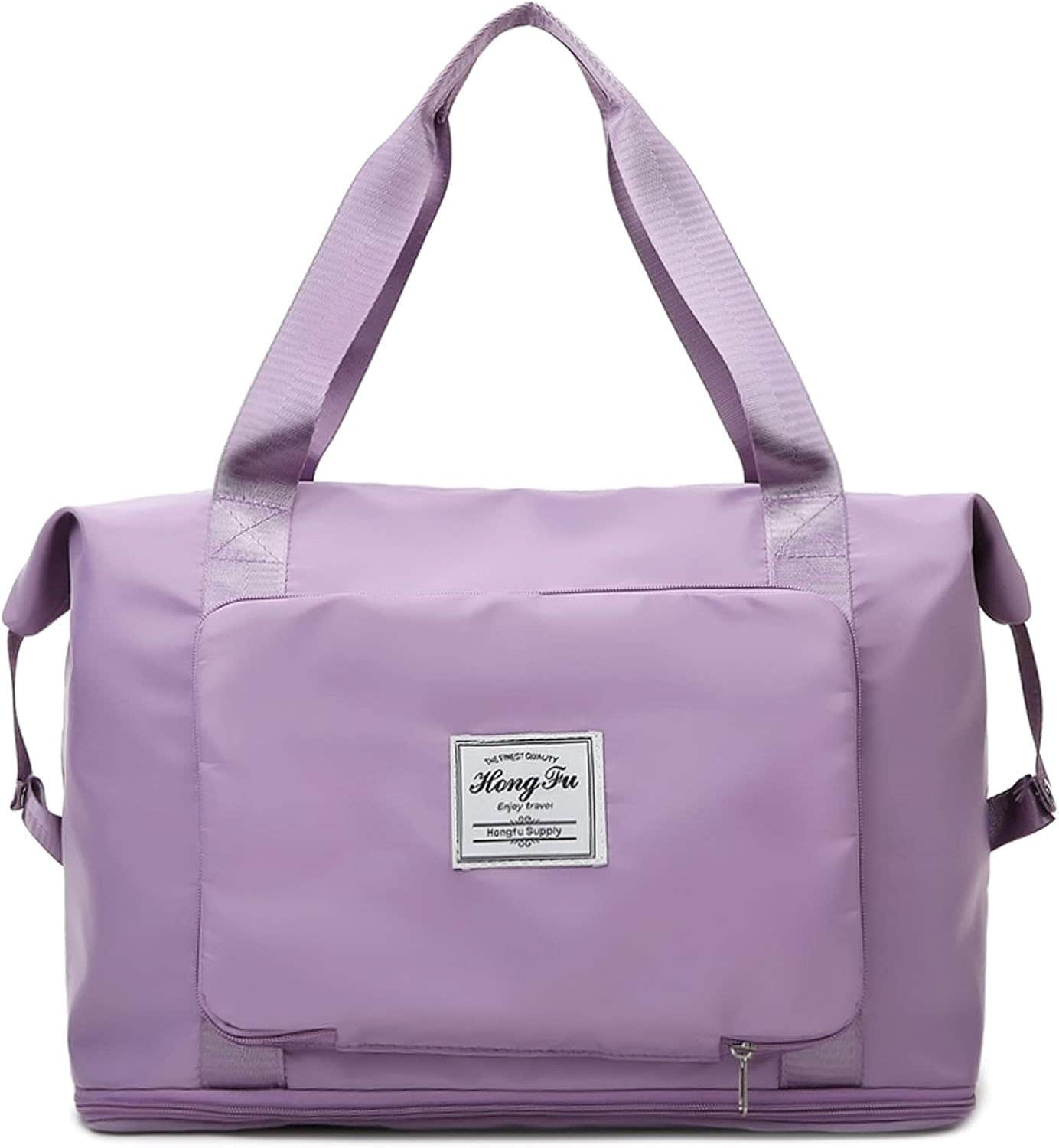 Forrica Expandable Wet Compartment Waterproof Travel Duffel Bag, Large - Purple