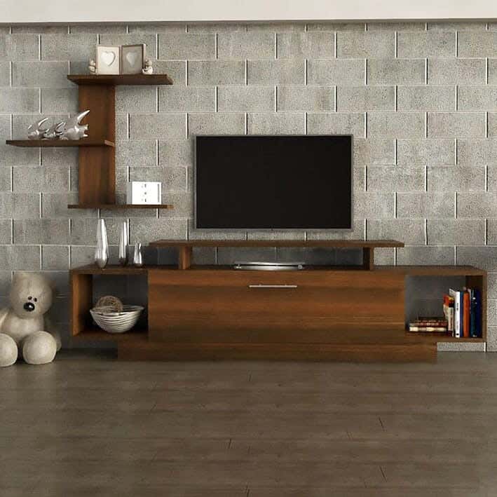 Modern Mdf Wooden Tv Table, 160 X 50 X 30 Cm - Brown