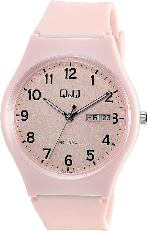Q&Q A212J005Y Round Analog Casual Watch For women, M /26 - 39 mm - Pink
