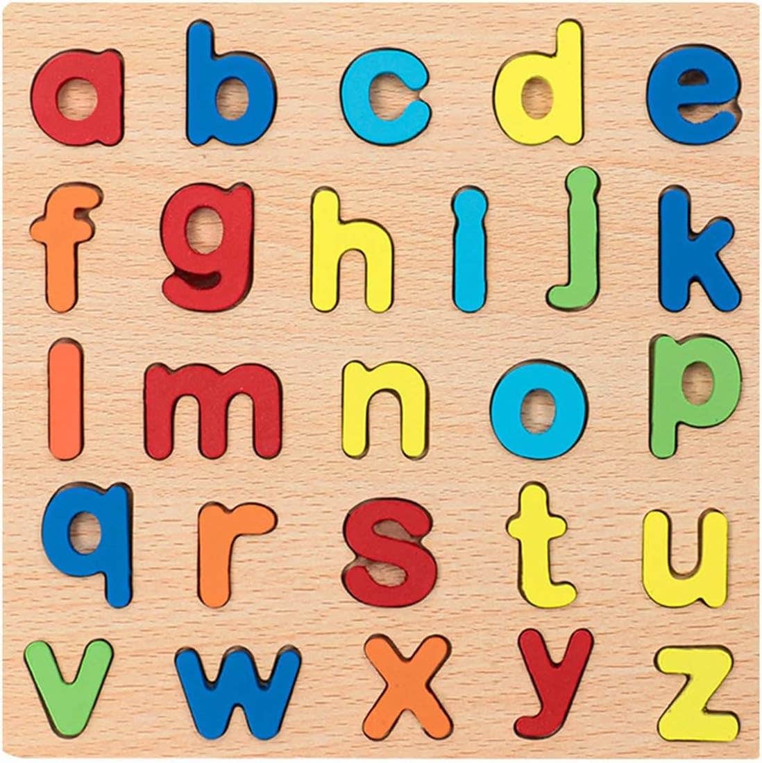 Lowercase Letters Design Wood Puzzle Set - Multicolor