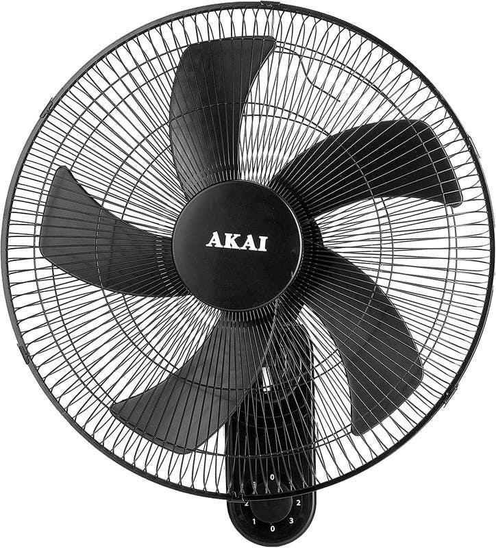 Akai Ak-18WA Wall Fan, 18 Inch, 5 Blades - Black