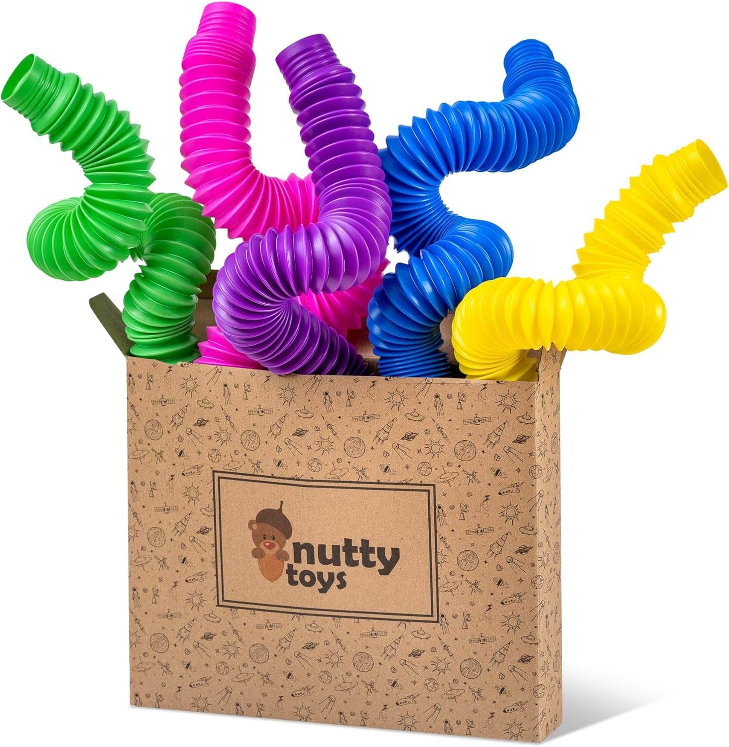 Nutty Toys Plastic Sensory Toy, 5 Pieces - Multicolor