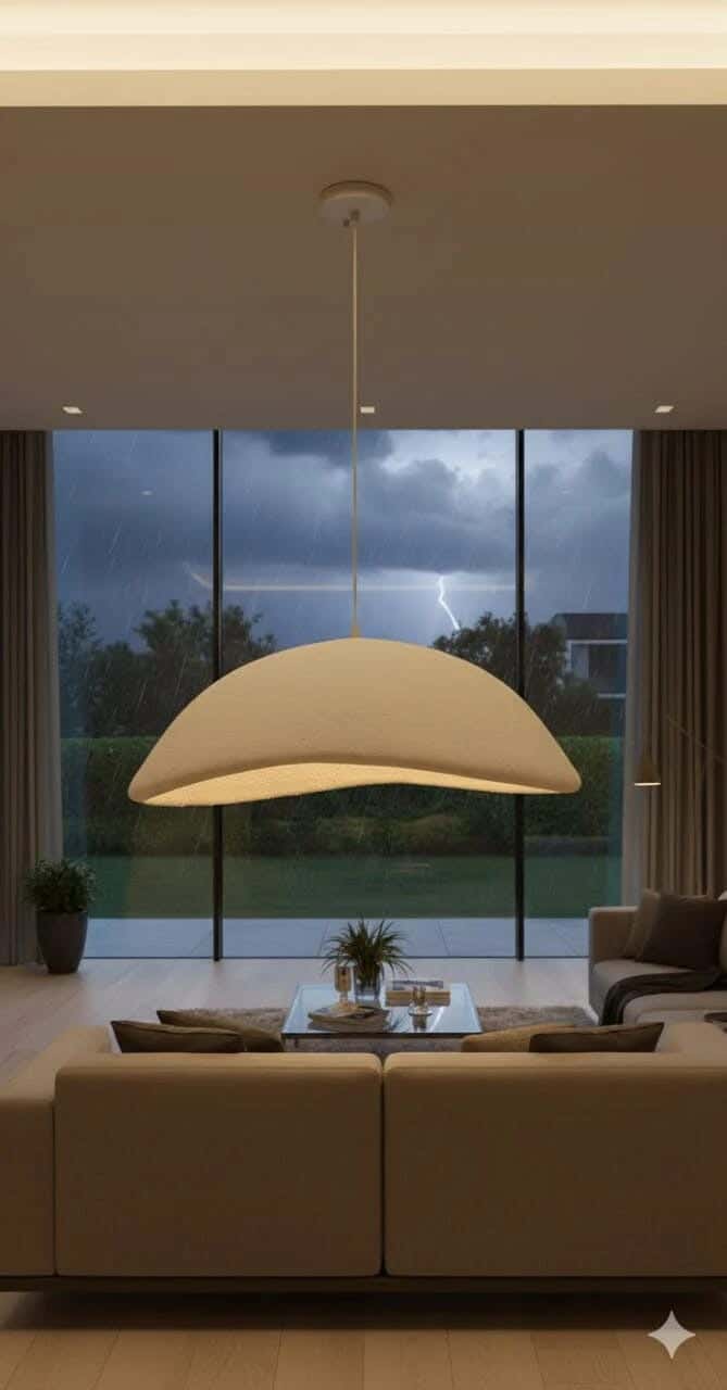 Joky Fiberglass Ceiling Chandelier, 30 cm - White