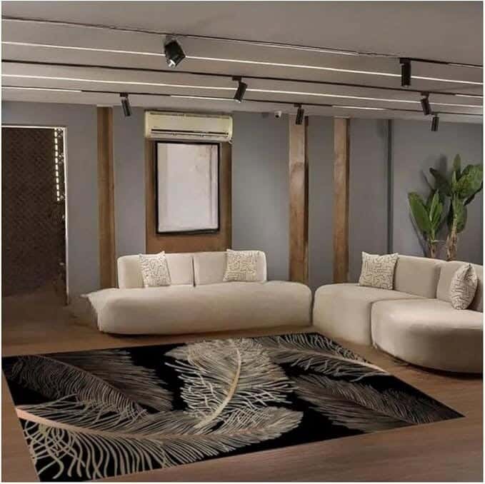 Line Sleep Dots Fabric Carpet protector, 160x250 cm - Multicolor