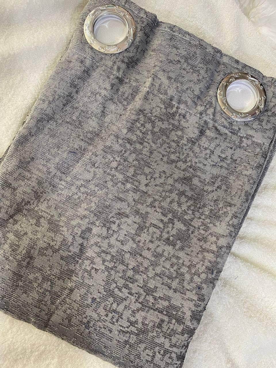 Chanilla Fabric Blackout Curtains , 140 X 260 Cm - Grey