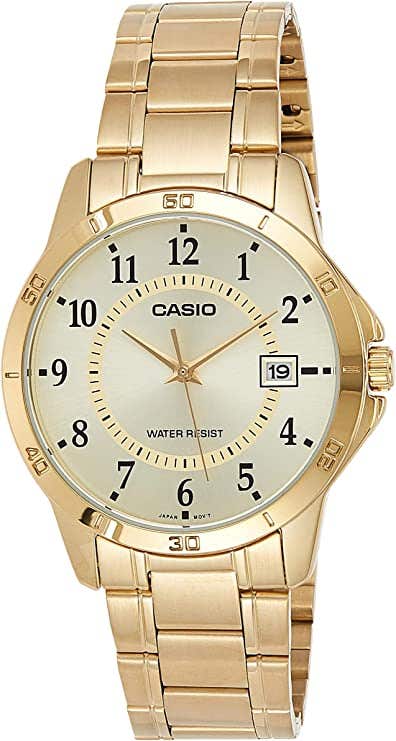 Casio MTP-V004G-9BUDF Analog Casual Watch for Men, Stainless Steel Band - Gold