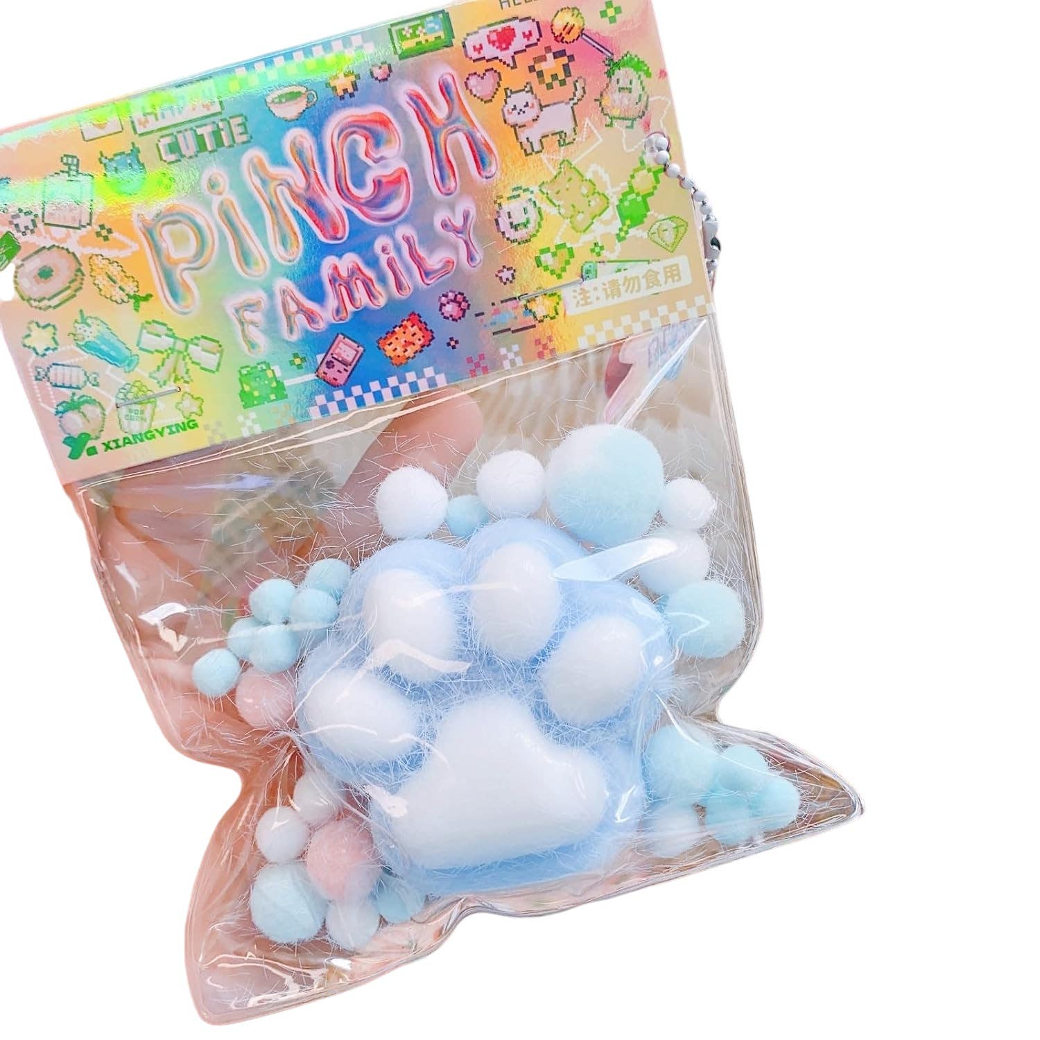 Slifoue Novelty Design Squishy Cat Paw Toys - Blue White