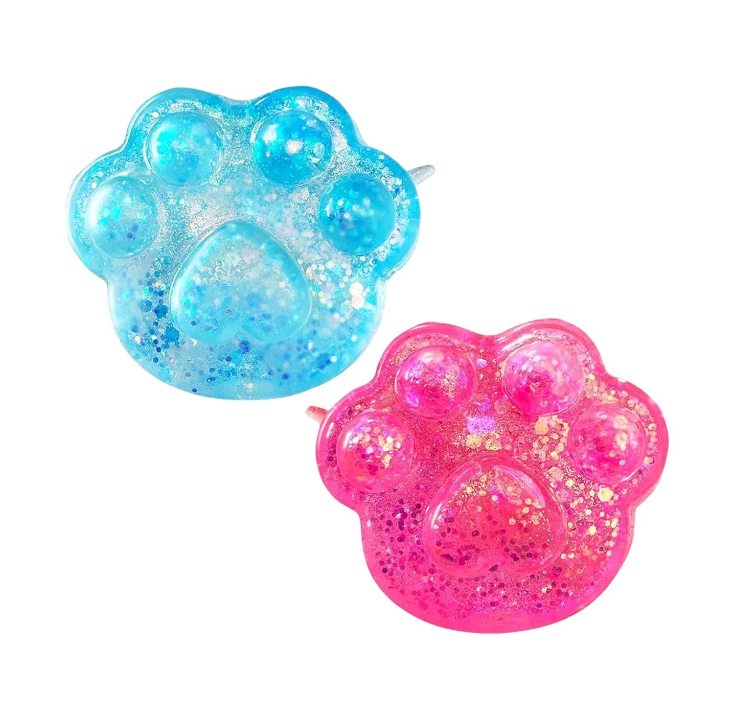 Cinsersr Squishy Design Silicone Squeeze Toy, 2 Pieces - Pink Blue