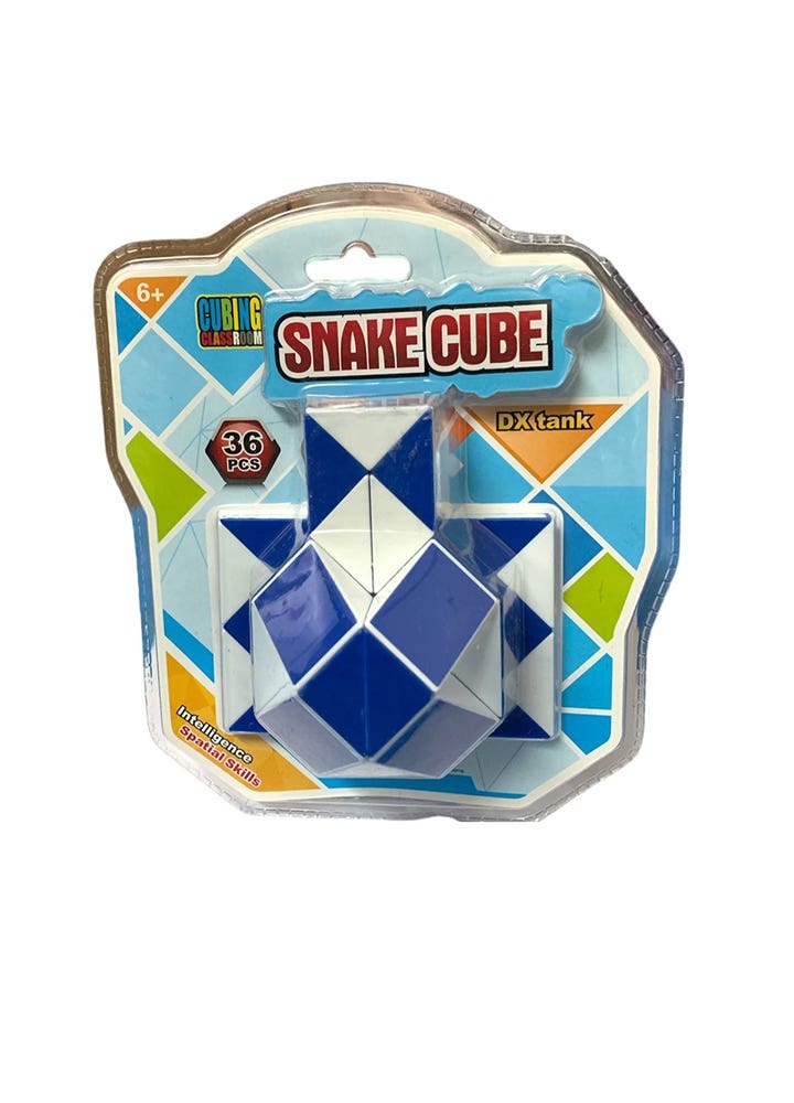 Alsafwa W26-33-1 Magic Snake Cube Toy for Unisex Children - Blue White