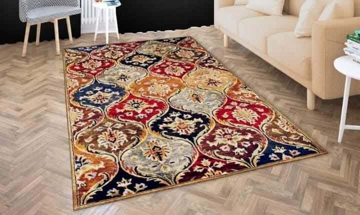 Line Sleep Dots Fabric Carpet protector, 160x250 cm - Multicolor