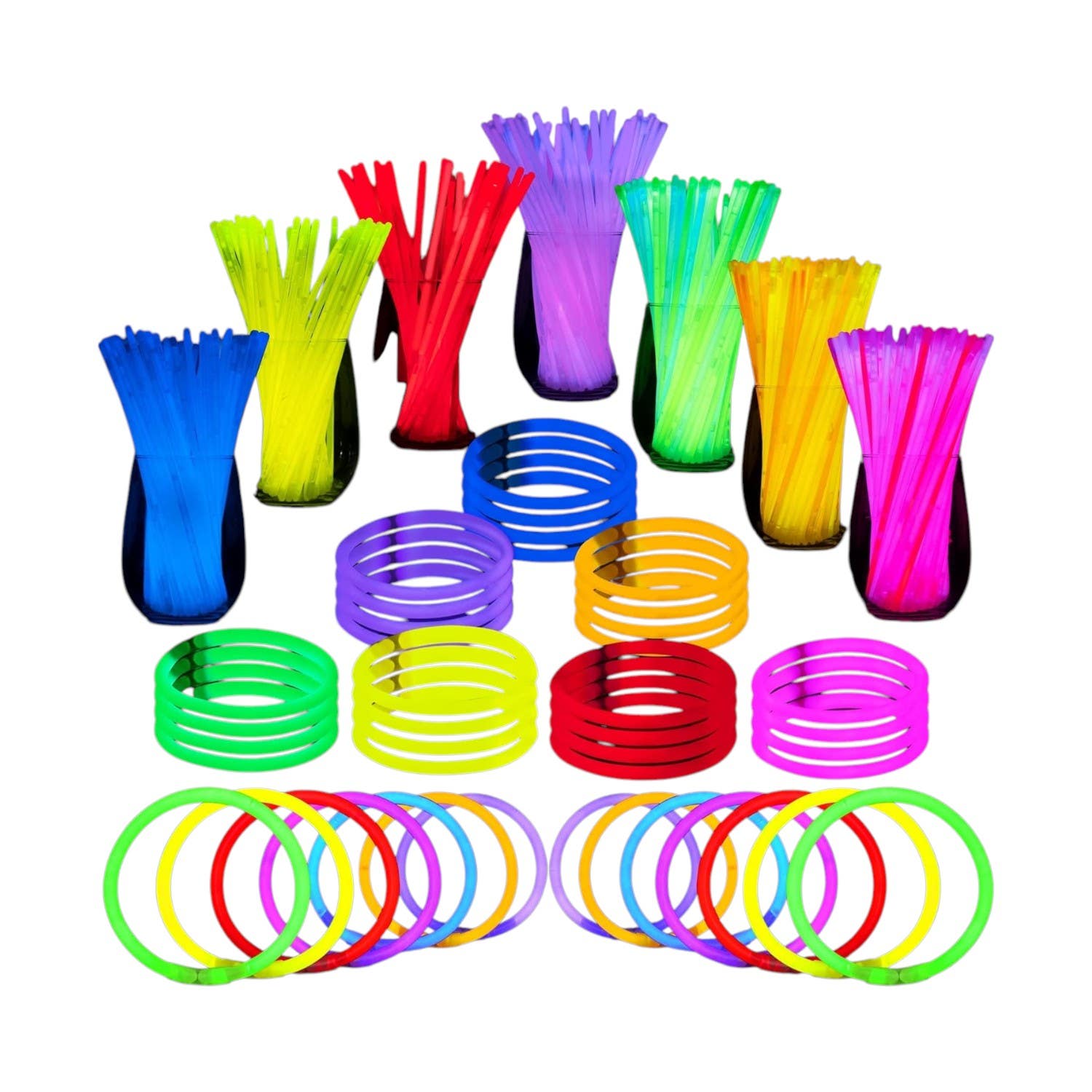 Joyin Glow in the Dark Design Plastic Glow Sticks, 8Inch, 144 Pieces - Multicolor