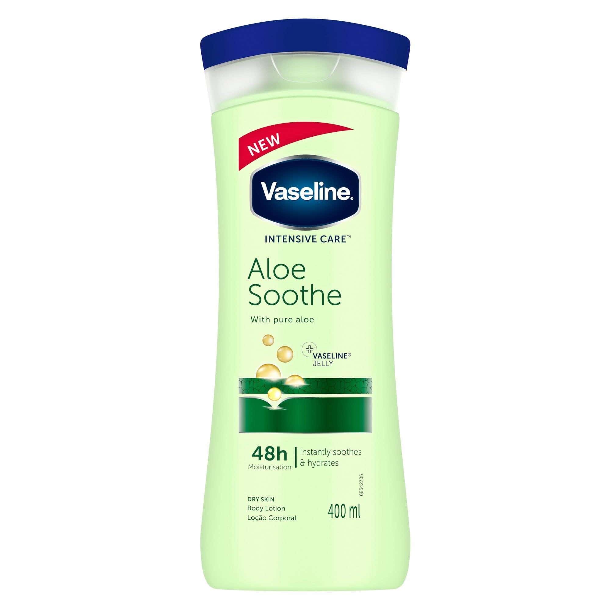 Vaseline Women's Body Lotion, 400ml, Intensive Care with 48-Hour Soothing Aloe