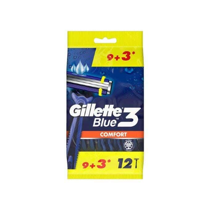 Gillette Blue 3 Comfort Disposable Razor For Men - 12 Pieces