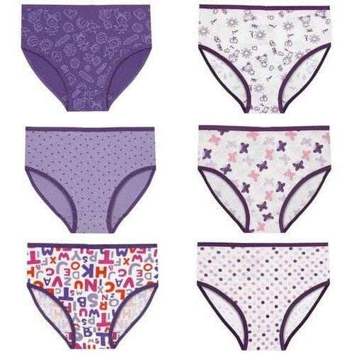 Milk Cotton Girl's Short Briefs Set, 4-6 Years, 6 Pieces - Multicolor