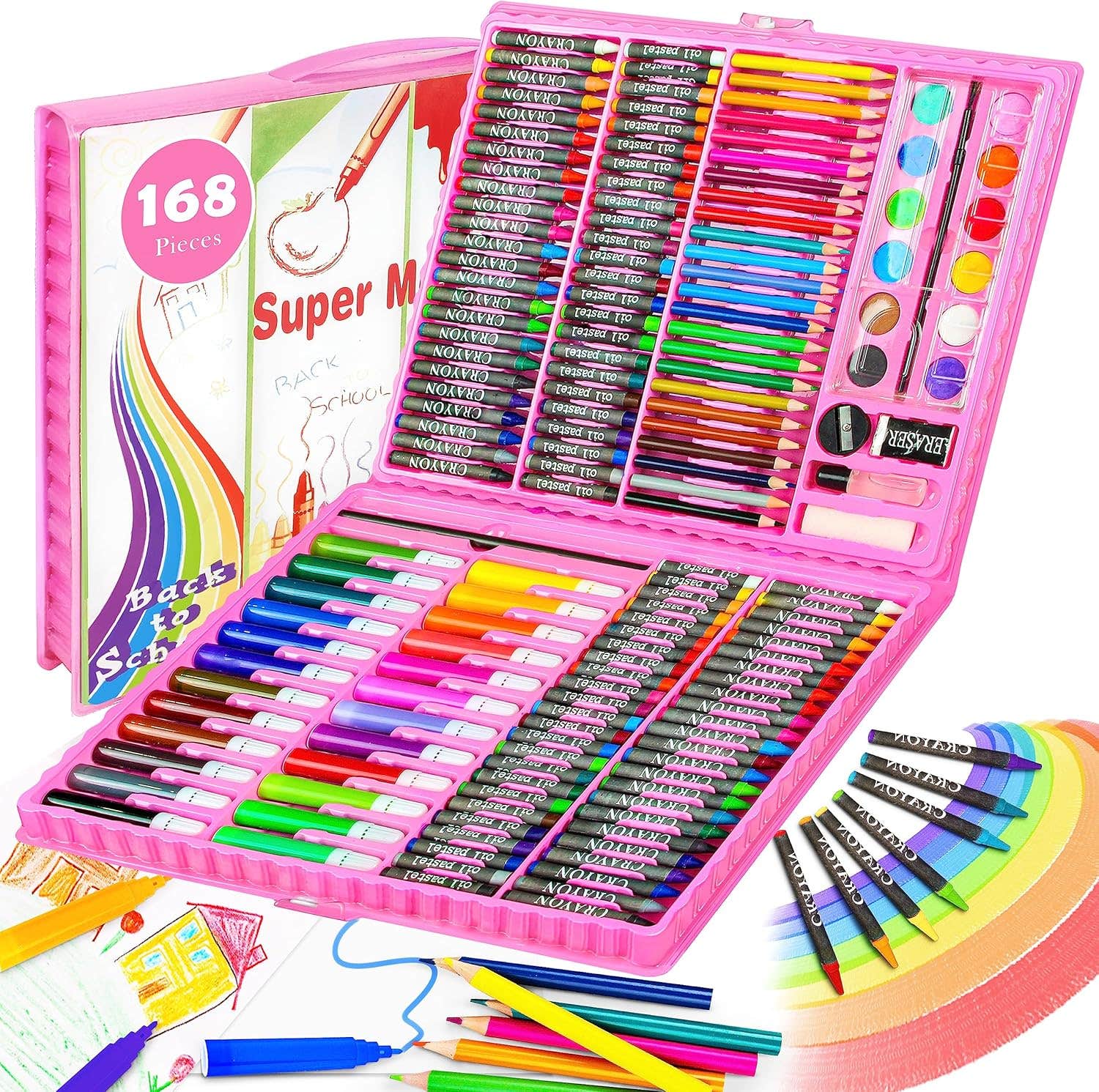 Vrrtoe Artistic Design Art Supplies, 168 Pieces - Multicolor