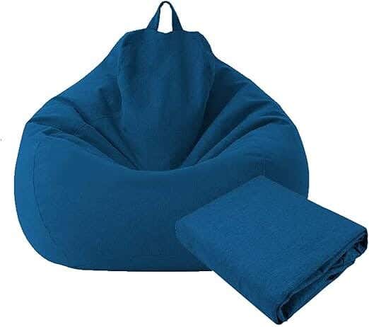 Modern Bean Bag, Sabia Fabric, 105 x 65 x 80 cm - Blue