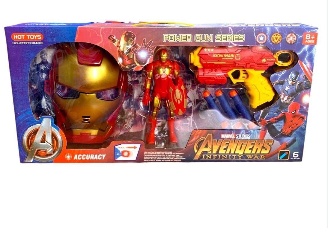 Alsafwa T-358-3 Avengers Foam Dart Gun Toy for Boys - Multicolor