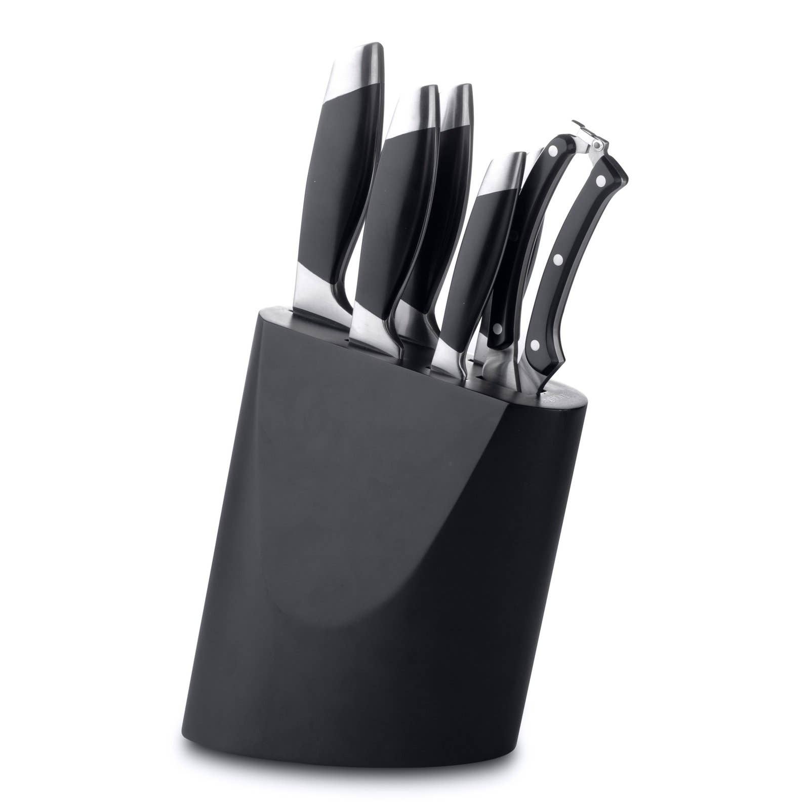 Berghoff Essentials Stainless steel knife Set with Holder , 7 Pieces - Black