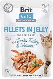Brit Care Wet Cat Food Fillet in Jelly 85g with Turkey and Shrimp