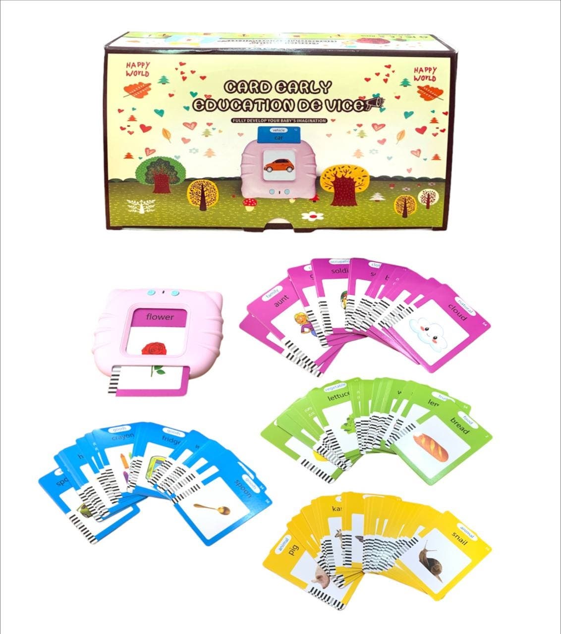 Alsafwa W53-74 English Cards Reader Toy for Unisex Children - Multicolor