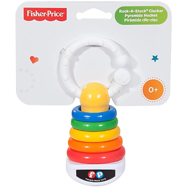 Fisher Price Baby Clacker with Colorful Rings, Multicolor