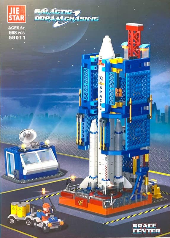 Jie Star W71-428 Space Rocket Plastic Lego Building Set, 668 Pieces - Multicolor