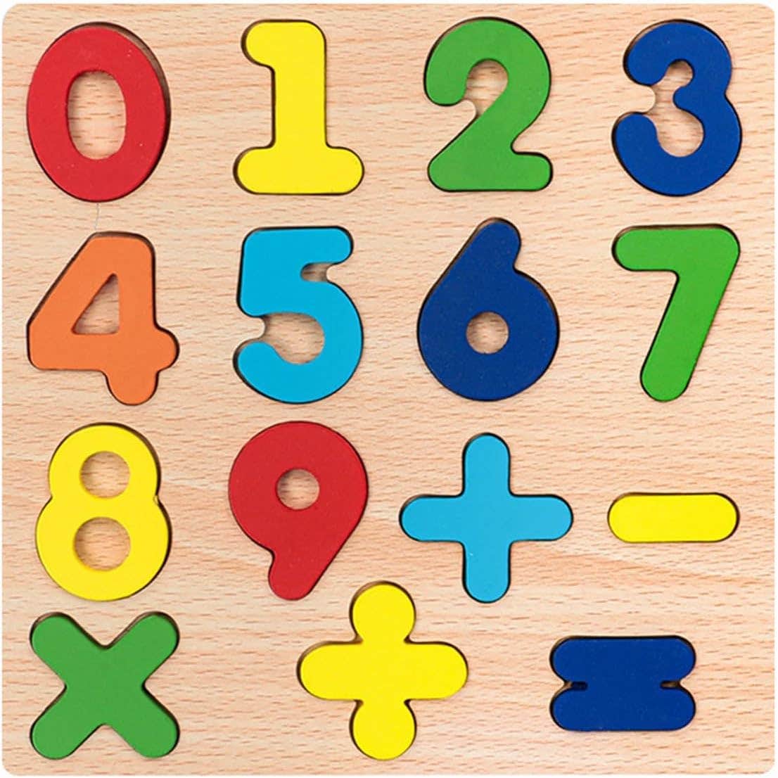 Big Numbers Design Wood Puzzle Set - Multicolor