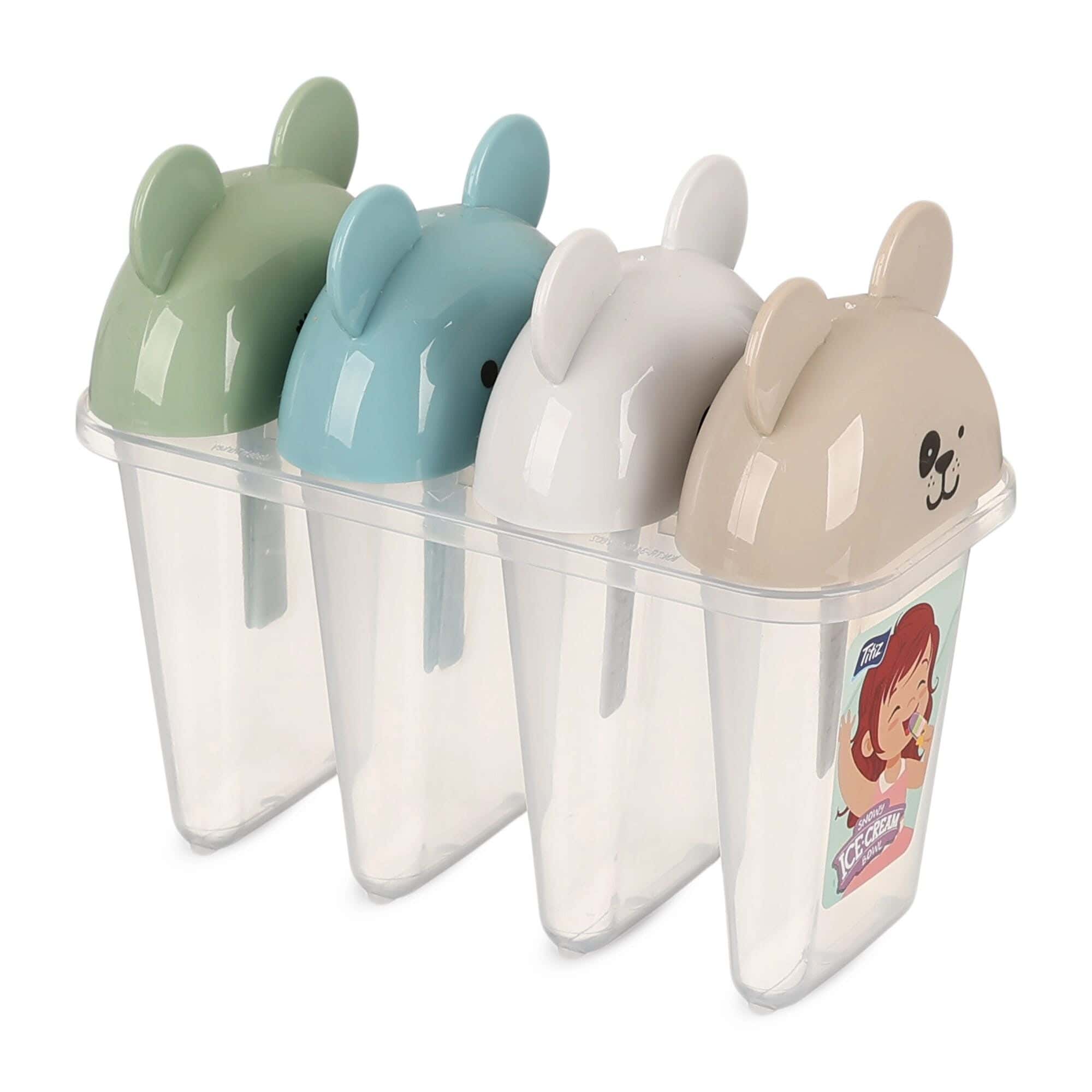 Titties Ice Cream Mold Set, 4 Pieces, Plastic - Clear