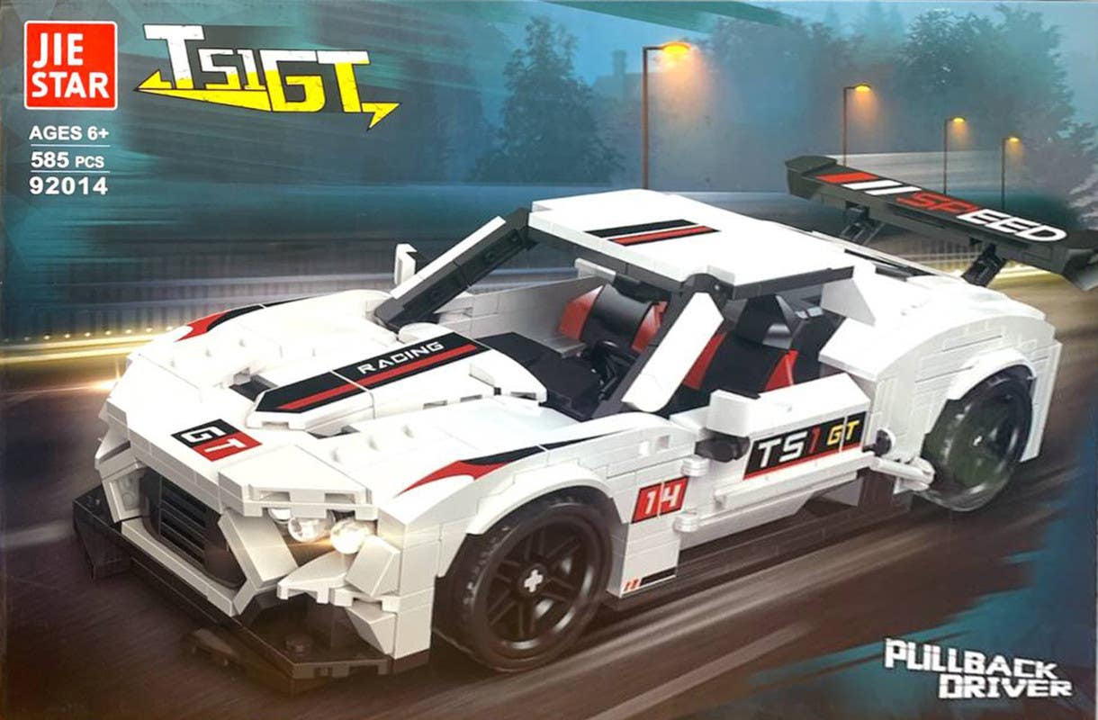 Jie Star W71-431 Car Plastic Lego Building Set, 585 Pieces - White Black