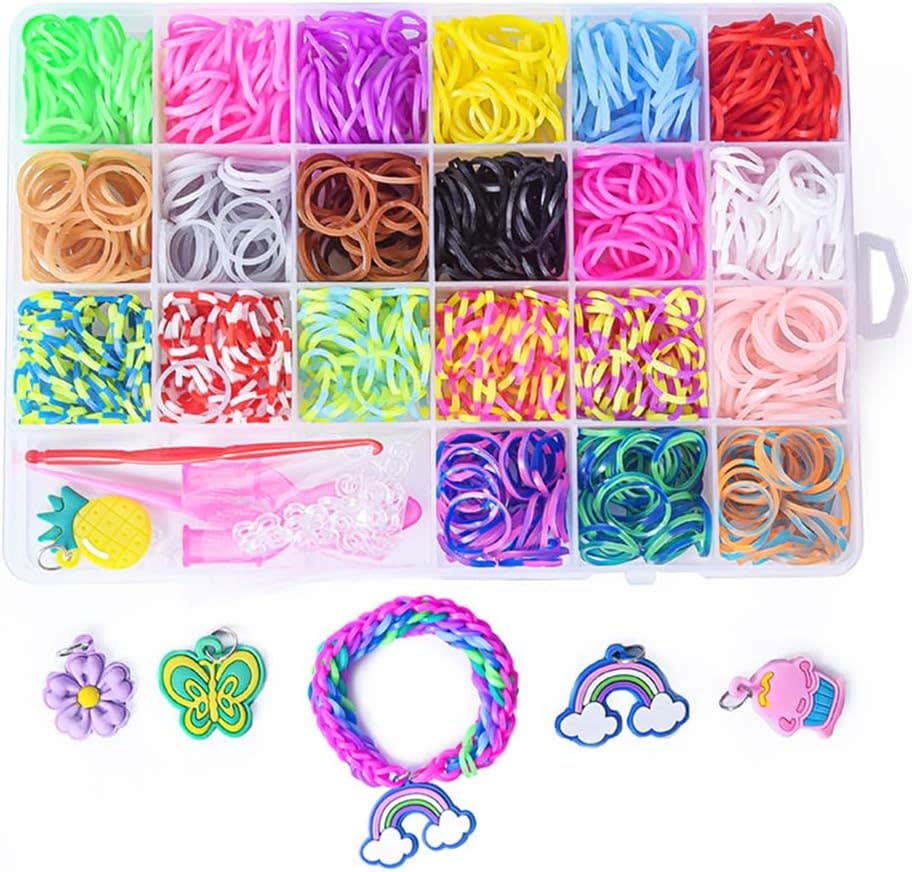 Zyuee Rubber Loom Bands Set, 1500+ Pieces - Multicolor