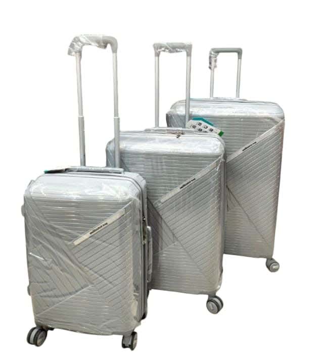 Nour Shopping Travel Bag Set, 3 Pieces, Fiber - Grey