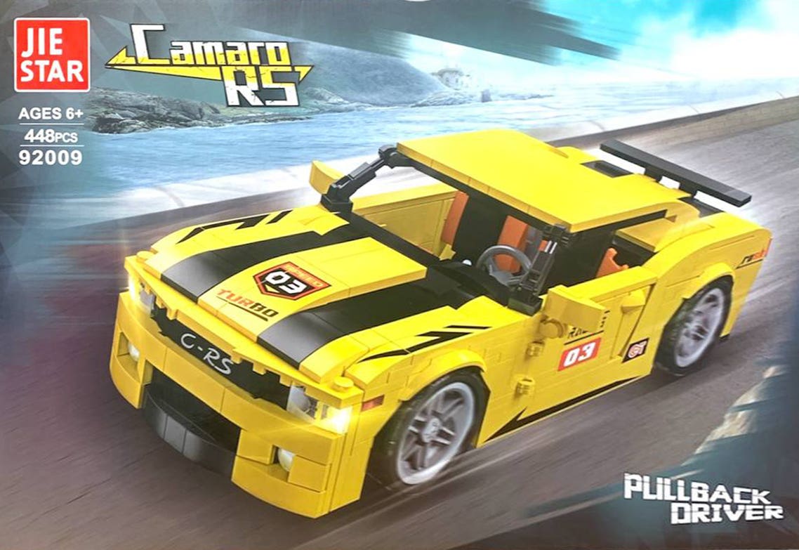 Jie Star W71-432 Car Plastic Lego Building Set, 448 Pieces - Yellow Black
