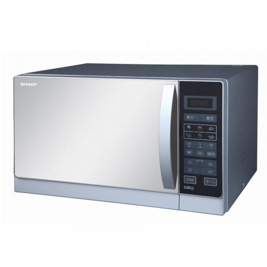 Sharp R-750MR(S) Microwave Grill, 25 Liter, 900 Watt, 6 Menus - Silver