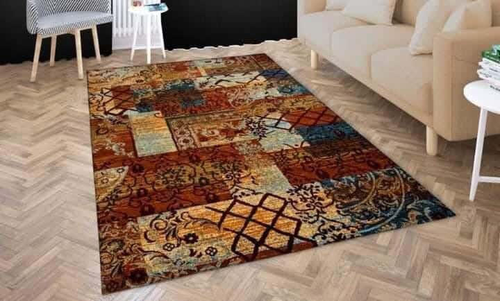 Line Sleep Dots Fabric Carpet protector, 200x300 cm - Multicolor