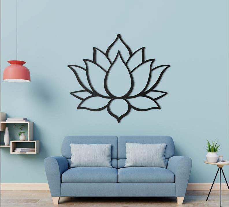 Decorative Wall Hanging, MDF Wood, 100×70 - Black