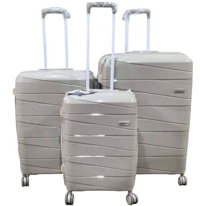 Nour Shopping Travel Bag Set, 3 Pieces, Fiber - Grey
