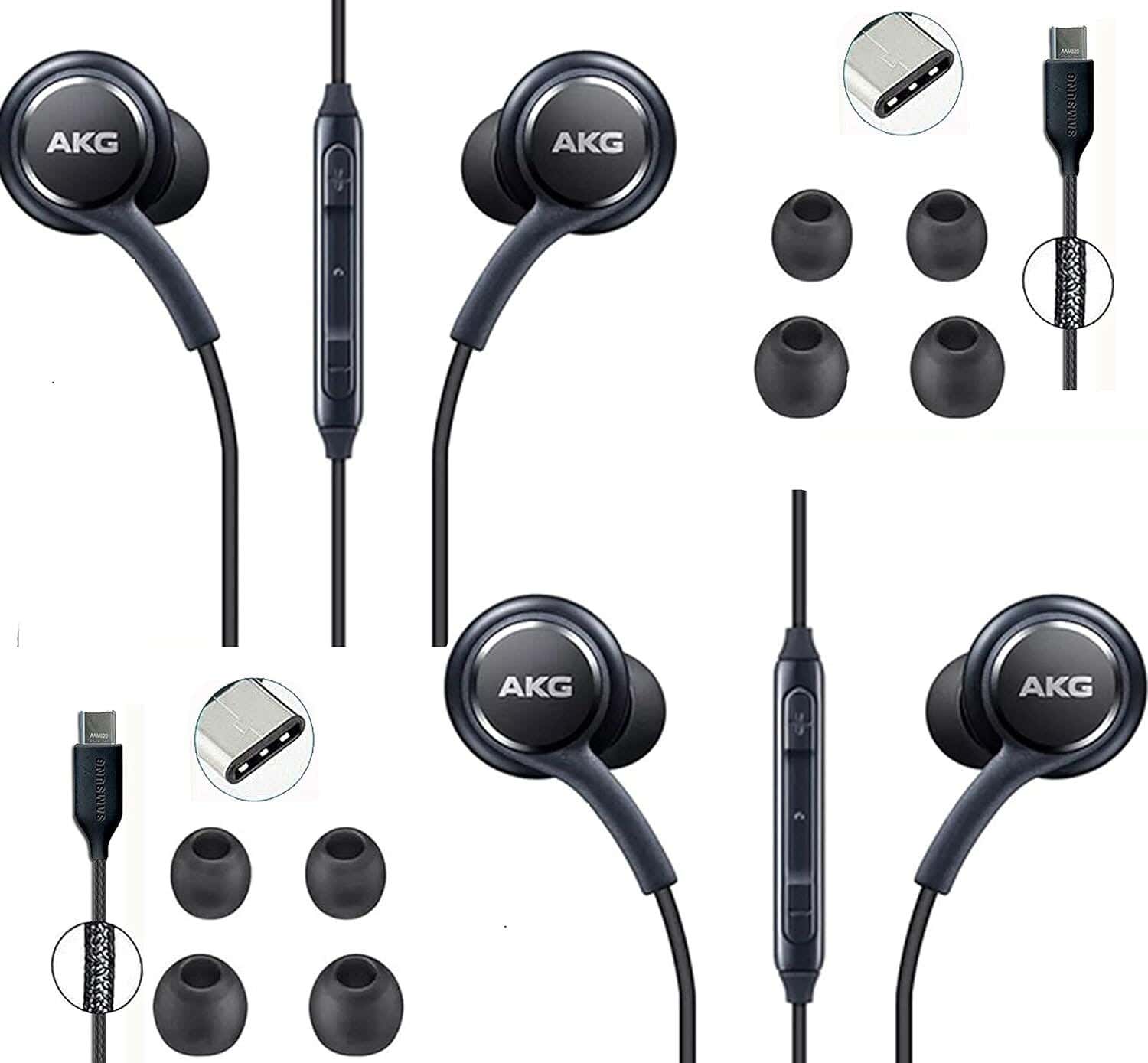 Samsung EO-IC100BWEGIN Wired Earphones, USB Type-C, with Microphone - Black