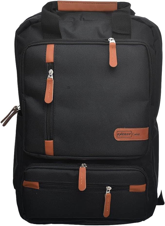 Fabric Travel Laptop Backpack - Black