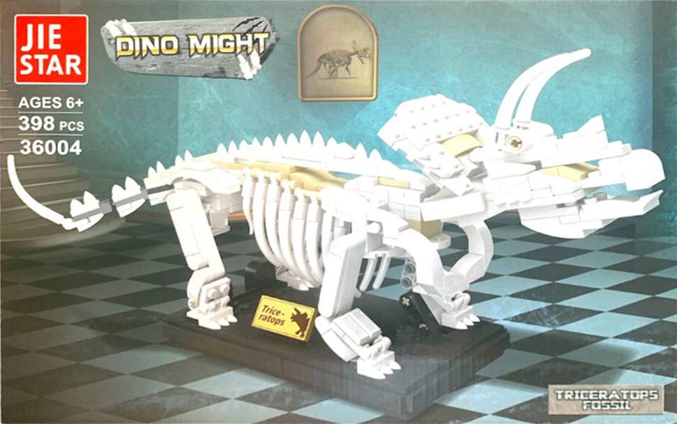 Jie Star W71-442 Dinosaur Plastic Lego Building Set, 398 Pieces - White