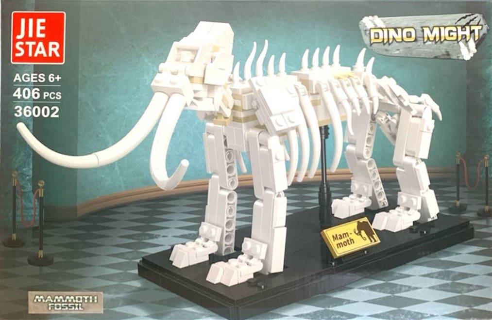 Jie Star W71-443 Dinosaur Plastic Lego Building Set, 406 Pieces - White