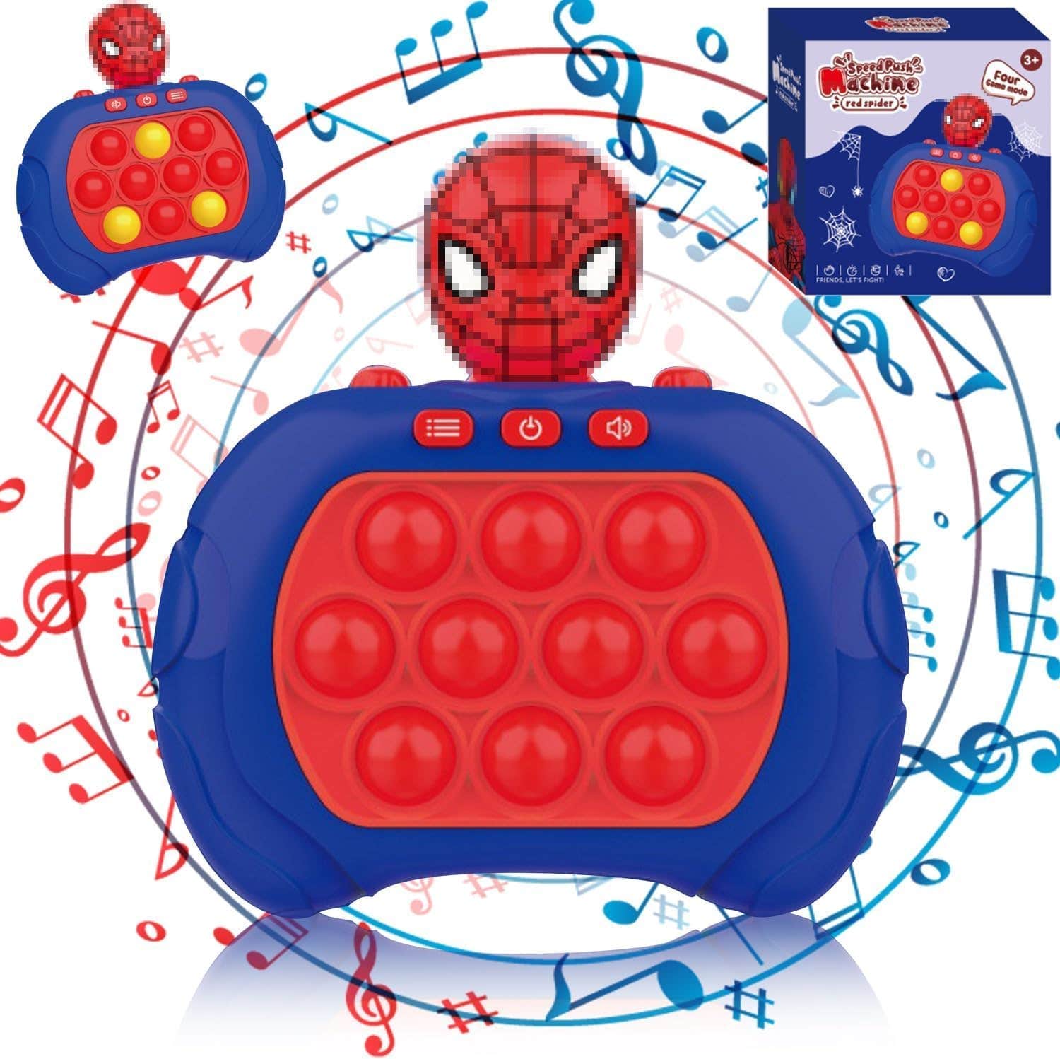 Light Up Design Plastic Pop Pop It Fidget Toy - Blue Red